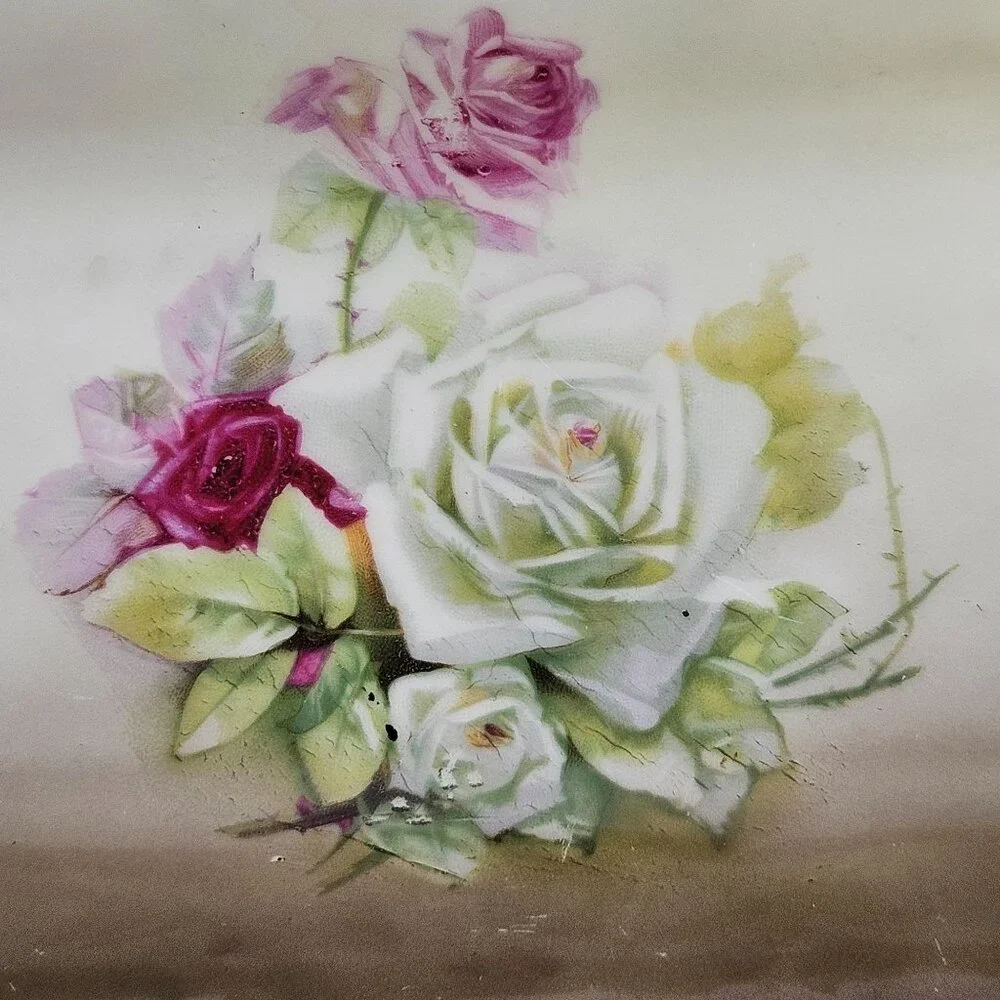 Vintage Mignon ZS and Co Bavaria Porcelain Rose Pattern Oval Celery Serving Dish